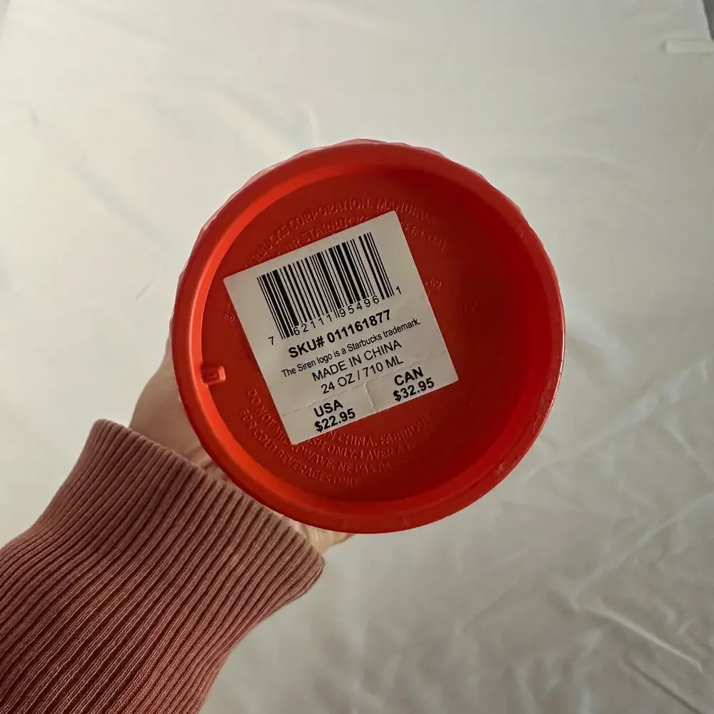 NWT Starbucks 24oz Sunrise Swirl Cold Cup Tumbler (CHIPPED LID)